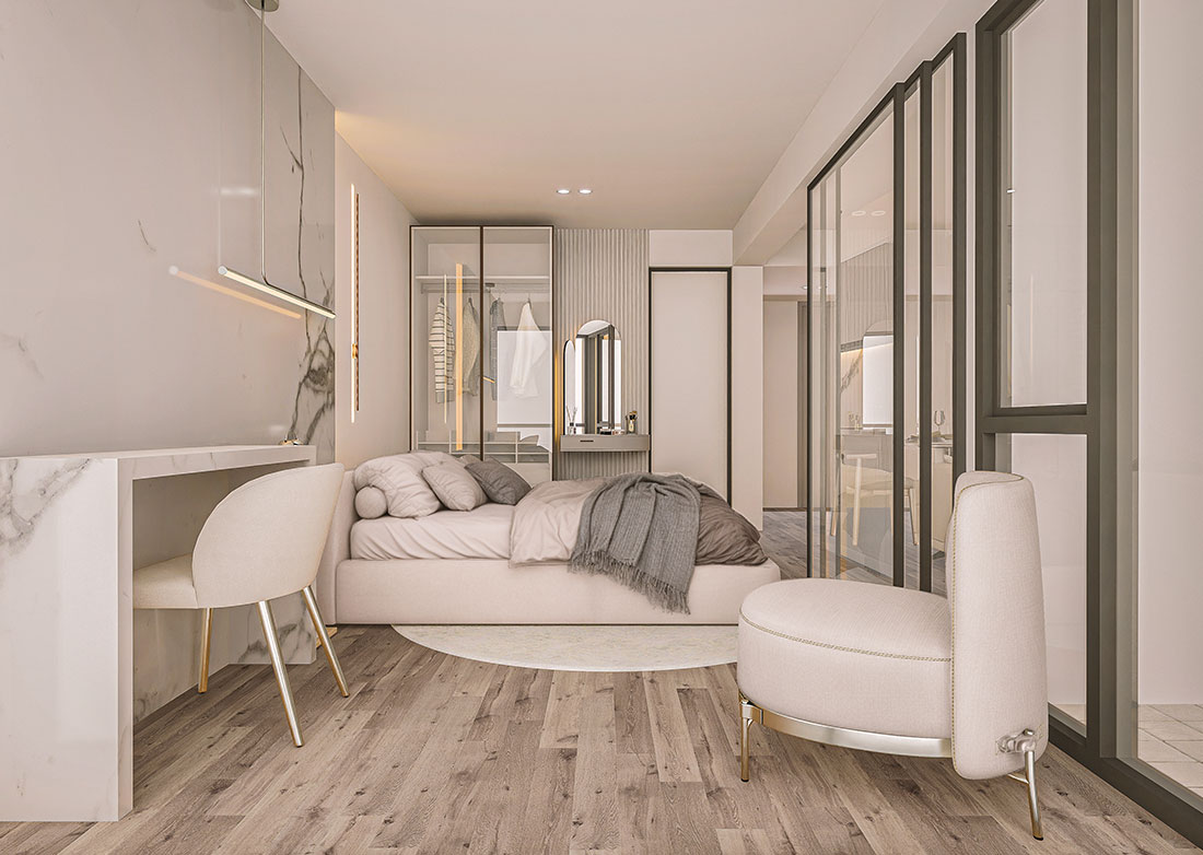 1-BR · Building B · Sea